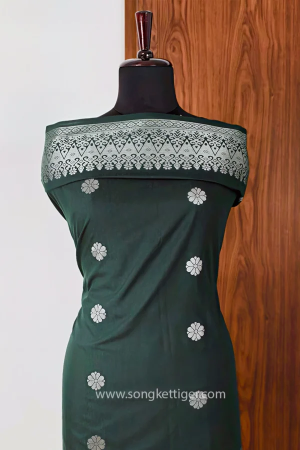 Songket Tenunan Bunga Tabur Emerald Green