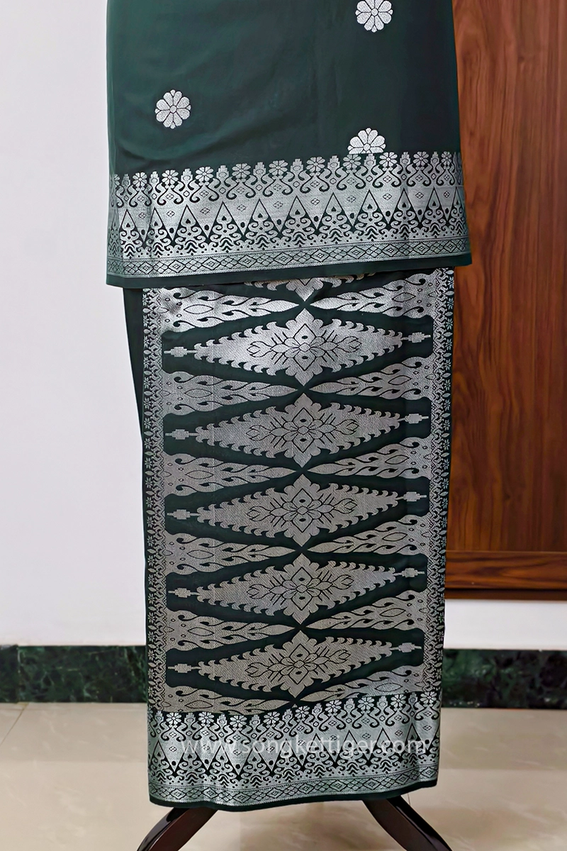 Songket Tenunan Bunga Tabur Emerald Green