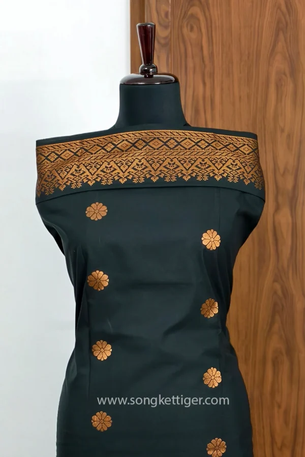 Songket Tenunan Bunga Tabur Black Copper