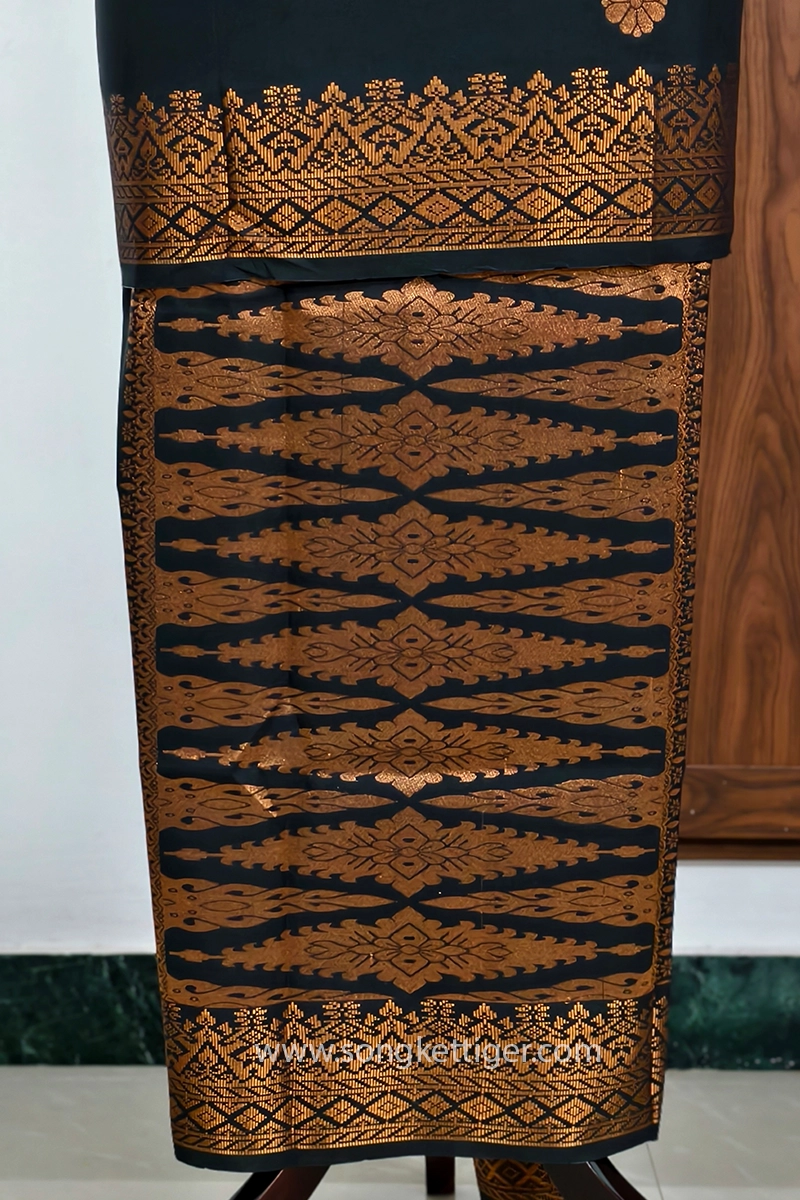 Songket Tenunan Bunga Tabur Black Copper