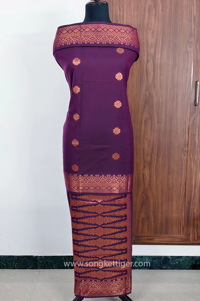 Songket Tenunan Bunga Tabur Mangis Copper