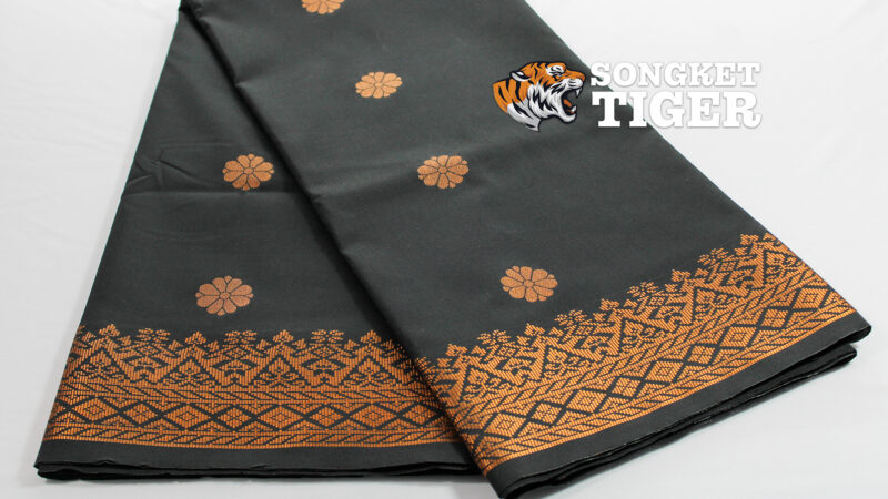 Songket - Bunga Tabur - #01003 - Black x Copper