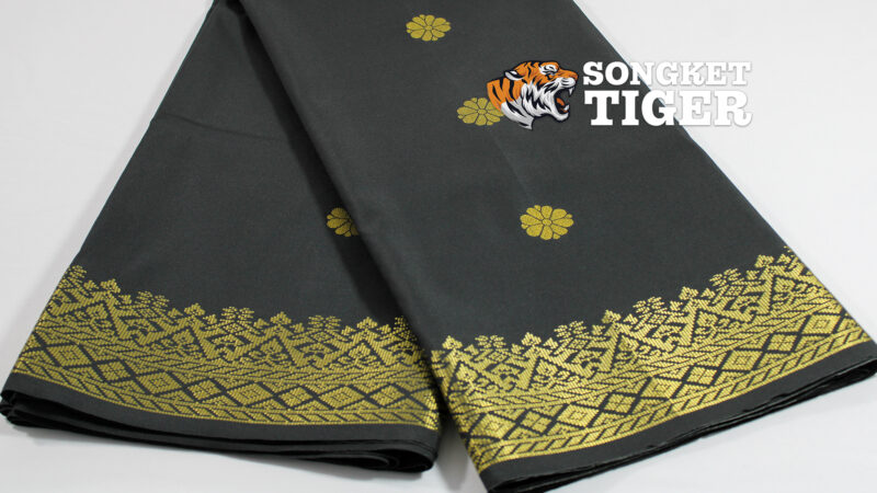 Songket - Bunga Tabur #01001 - Black x Gold
