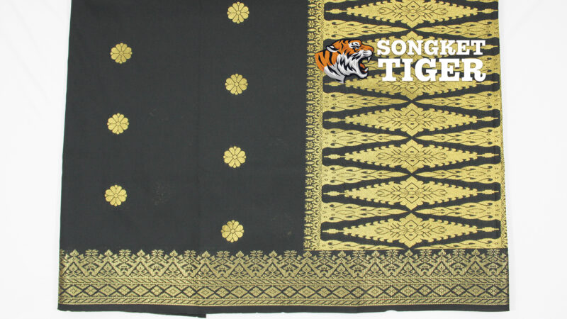 Songket - Bunga Tabur #01001 - Black x Gold - Image 2
