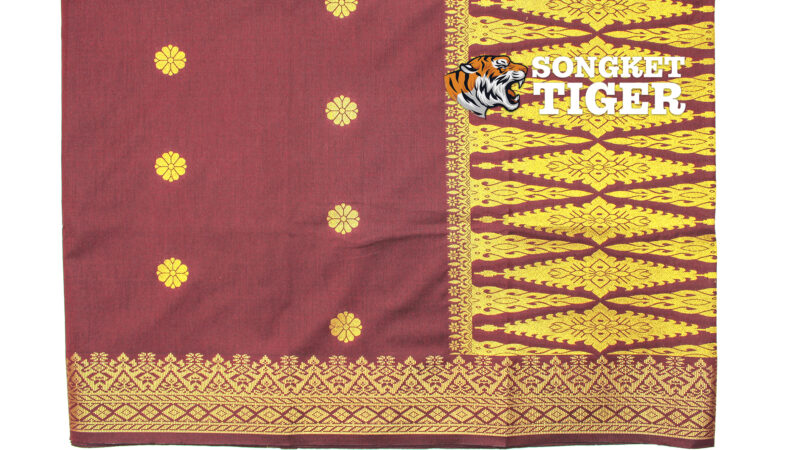 Songket - Bunga Tabur #01002 - Maroon x Gold - Image 2